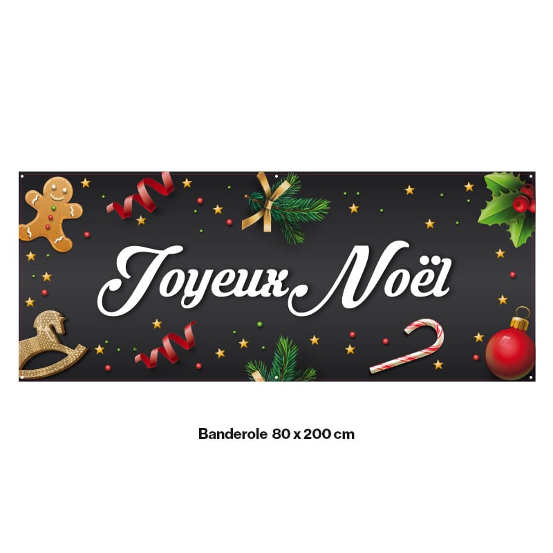 Vente Flash - Banderole - Joyeux Noël (modèle 4) - Livraison offerte
