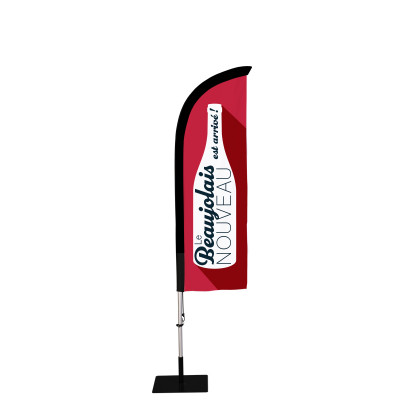 Kit complet Beachflag oriflamme imprimé  hauteur 2.30 m