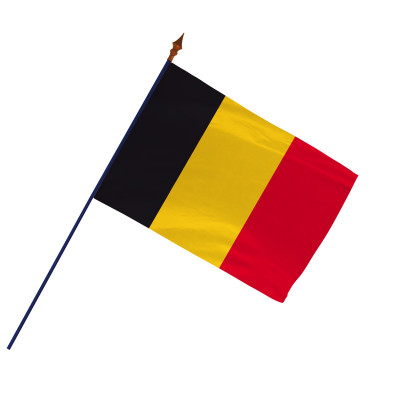 Drapeau officiel Belgique sur hampe