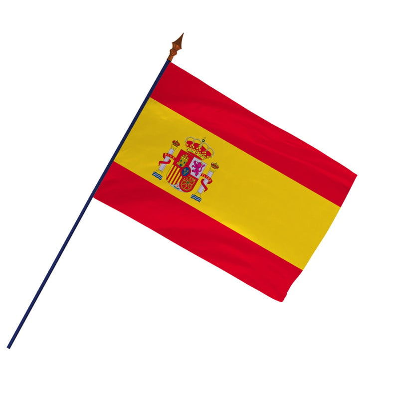 Drapeau Espagne avec hampe officielle