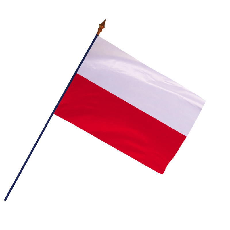 Drapeau Pologne sur Hampe à agiter - 5 tailles disponibles