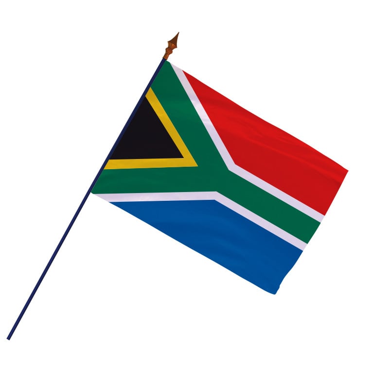 Drapeau Afrique du Sud avec hampe officielle