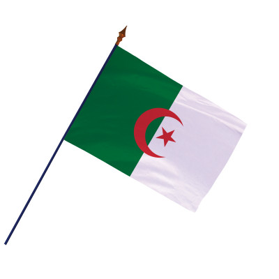 Drapeau officiel Algérie sur hampe