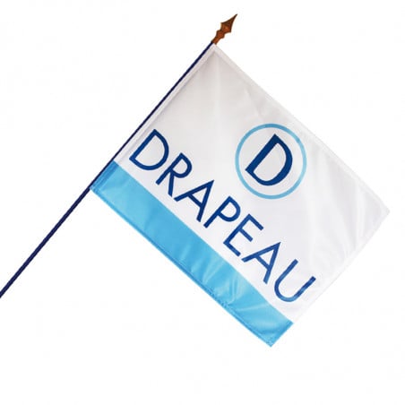 Drapeau textile personnalisé hampe bleue - Drapeau personnalisé - MACAP