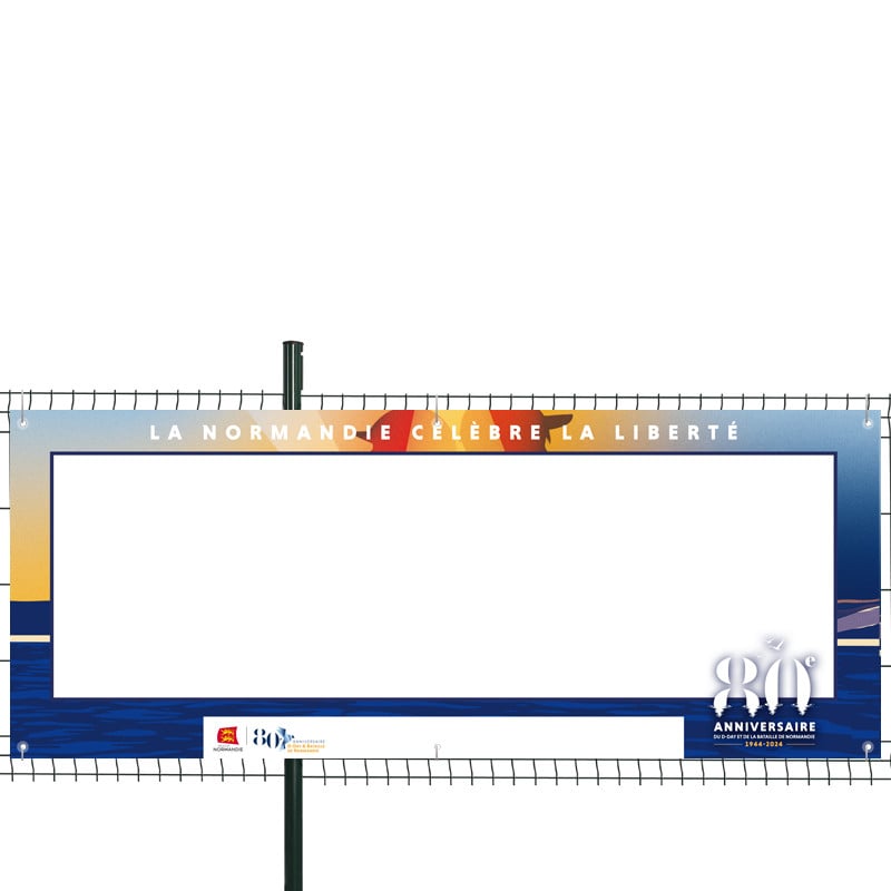 Banderole personnalisée : "Débarquement en Normandie" (oeillets)