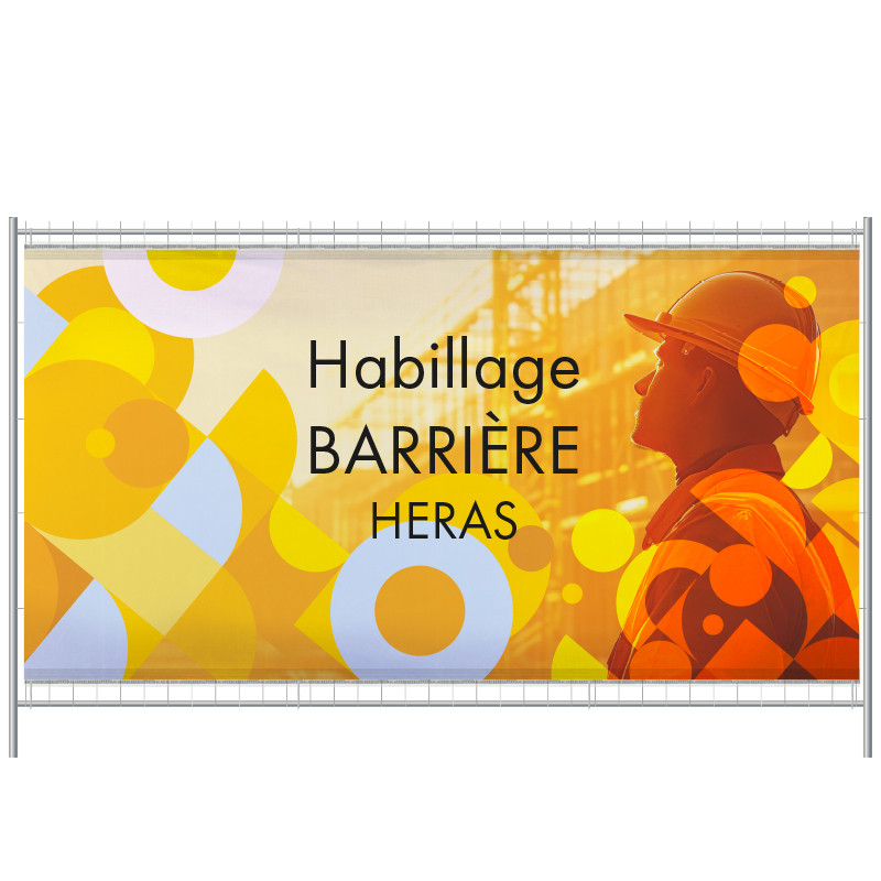 Habillage de barrière HERAS 175 x 340 cm - SIMPLE FACE (montage Ruflette) - MACAP