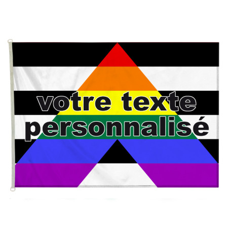 Drapeau LGBTQ Alliance gay-hétéro Personnalisé (forme horizontale) - MACAP