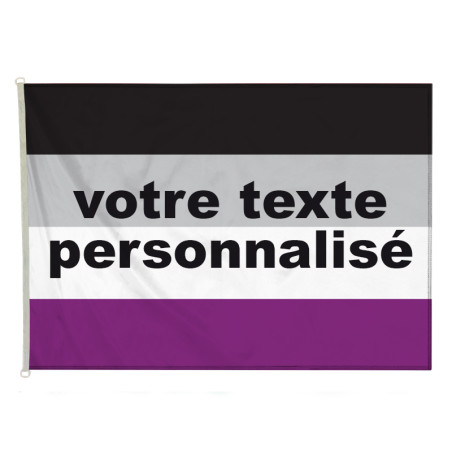Drapeau LGBTQ Asexuel Personnalisé (forme horizontale) - MACAP