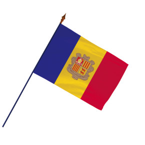 Drapeau Andorre avec hampe et ourlets | MACAP