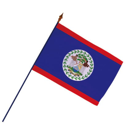 Drapeau Belize avec hampe et ourlets | MACAP