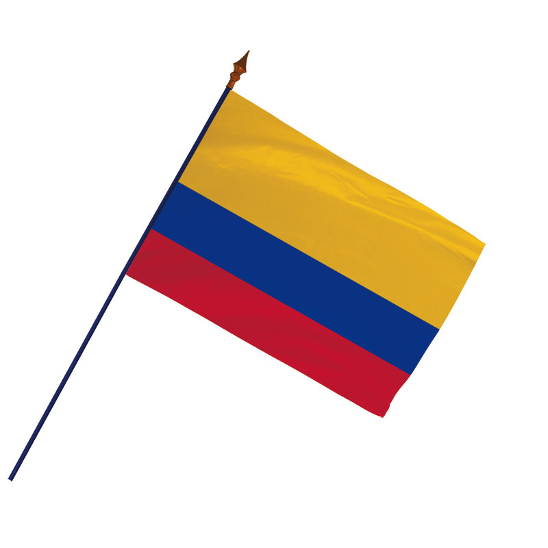 Drapeau Colombie avec hampe et ourlets | MACAP