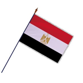 Drapeau Égypte avec hampe et franges argent | MACAP