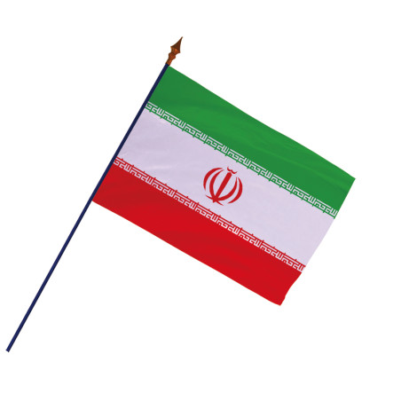 Drapeau Iran avec hampe et ourlets | MACAP