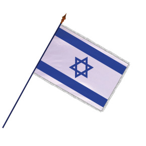 Drapeau Israël avec hampe et franges argent | MACAP