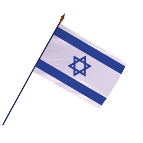 Drapeau Israël avec hampe et ourlets | MACAP