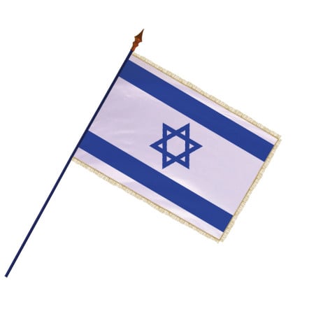 Drapeau Israël avec hampe et franges or | MACAP