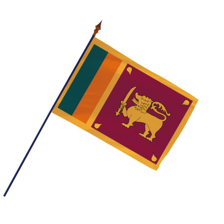 Drapeau Sri Lanka avec hampe et ourlets | MACAP