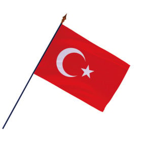 Drapeau Turquie avec hampe et ourlets | MACAP