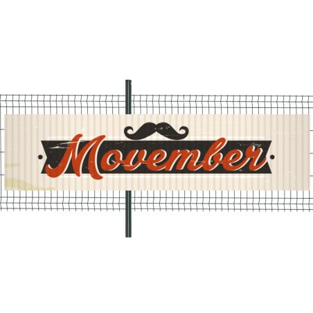 Banderole Prête à imprimer "Movember" (fixation oeillets) 100x400 cm - Modèle 1 MACAP