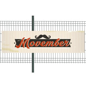 Banderole Prête à imprimer "Movember" (fixation oeillets) 80x300 cm - Modèle 1 MACAP