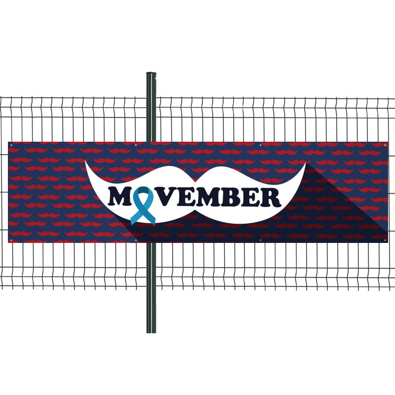 Banderole Prête à imprimer "Movember" (fixation oeillets) 80x300 cm - Modèle 2 MACAP