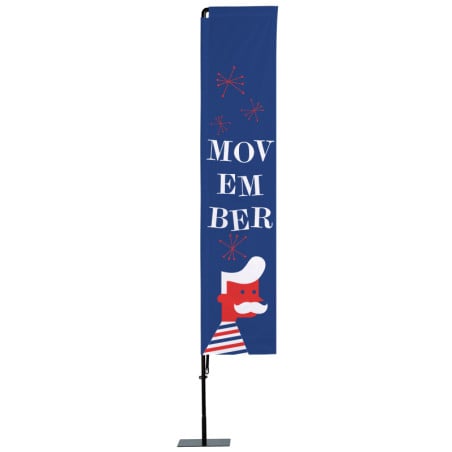 Beach flag Prêt à imprimer "Movember" (kit avec platine carrée) 3,5 m - Modèle 3 MACAP