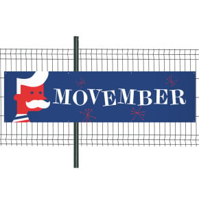 Banderole Prête à imprimer "Movember" (fixation oeillets) 80x300 cm - Modèle 3 MACAP