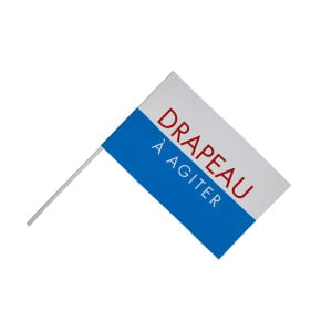 Drapeau Papier personnalisé à agiter (Hampe en plastique) - MACAP