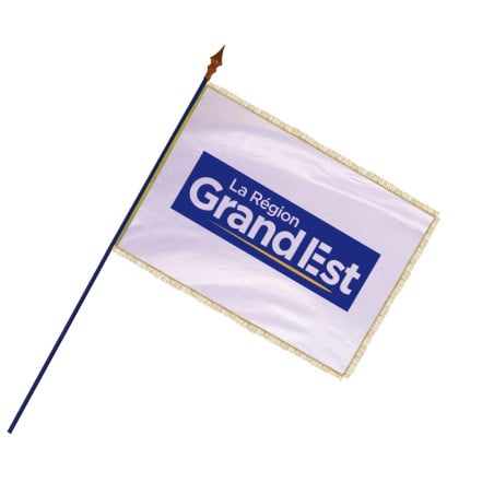 Drapeau Région Grand Est avec hampe, franges et galon or | MACAP