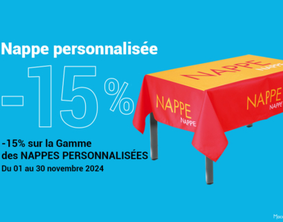 Nappe publicitaire imprimée en promo