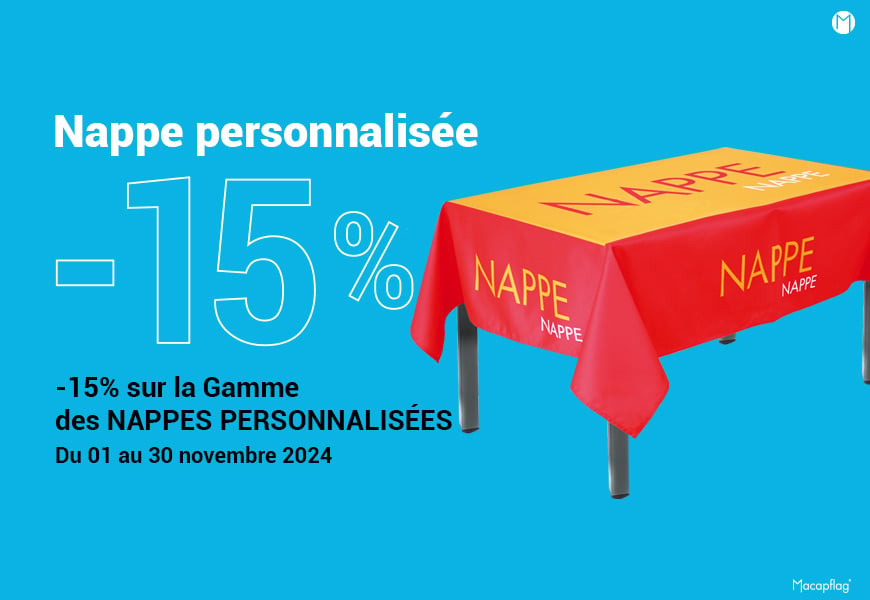 Nappe publicitaire imprimée en promo