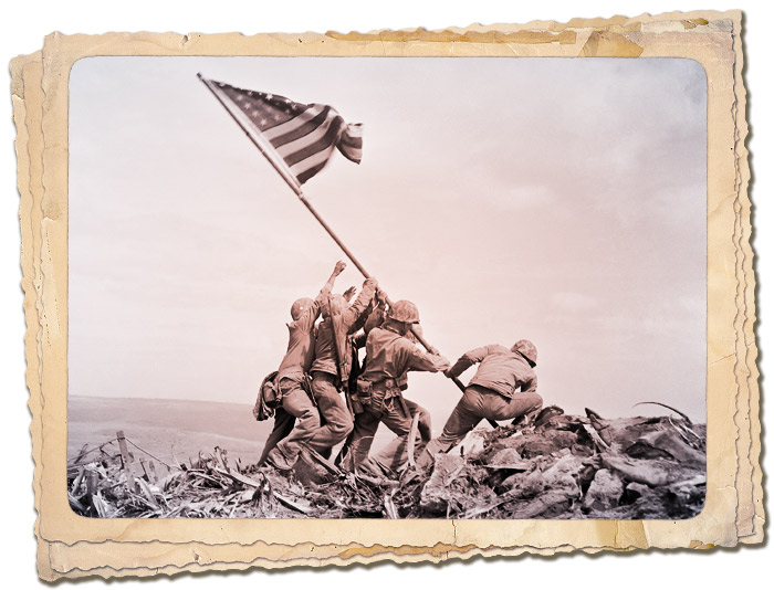 Raising the Flag on Iwo Jima par Joe Rosenthal