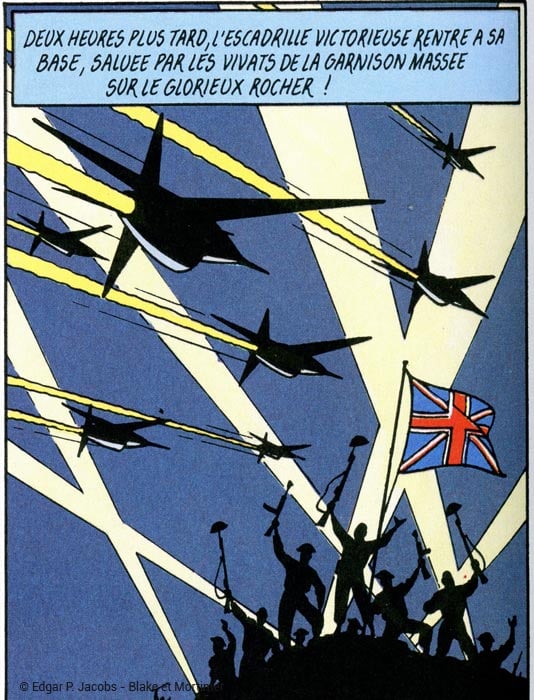 Le drapeau britannique dans la BD Black et Mortimer