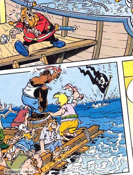 Le drapeau de pirate dans la BD d'Asterix et Obelix