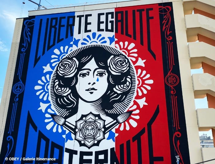 La Marianne d'Obey suite aux attentats de Paris novembre 2015