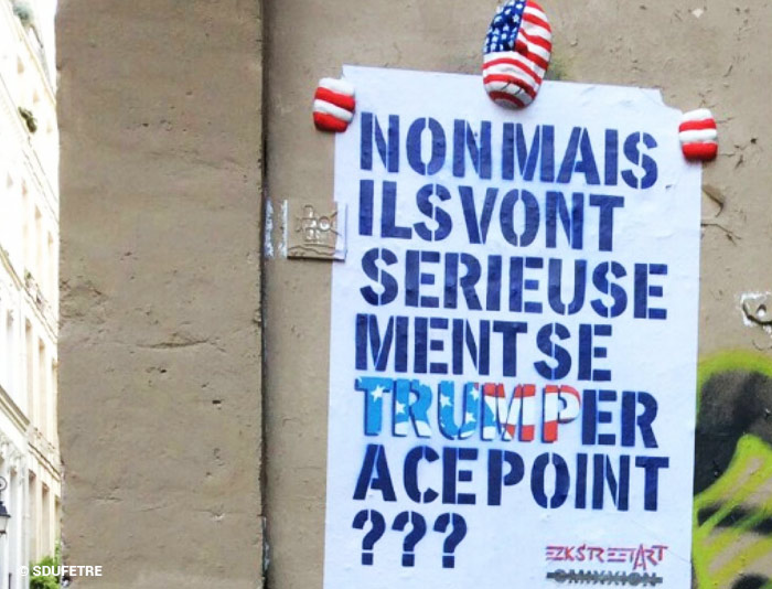 Street art Paris 2016 élections américaines