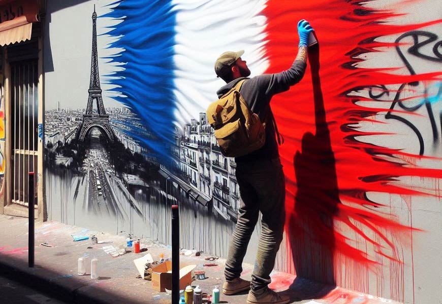 La place du drapeau dans l'art urbain