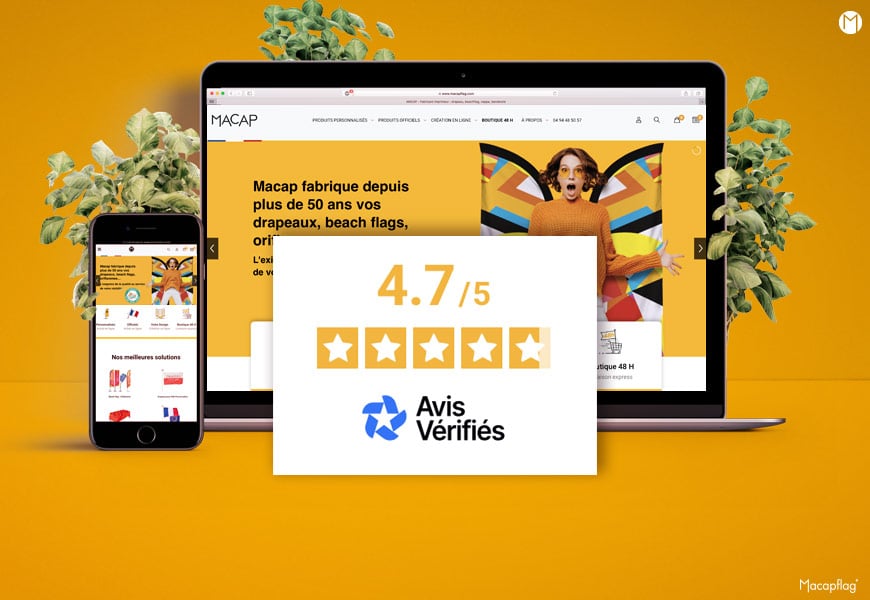 Avis clients sur le site Macap imprimeur de drapeaux