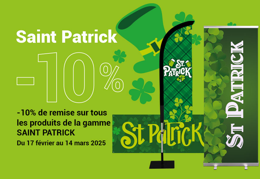 Promo banderole beachflag Saint Patrick